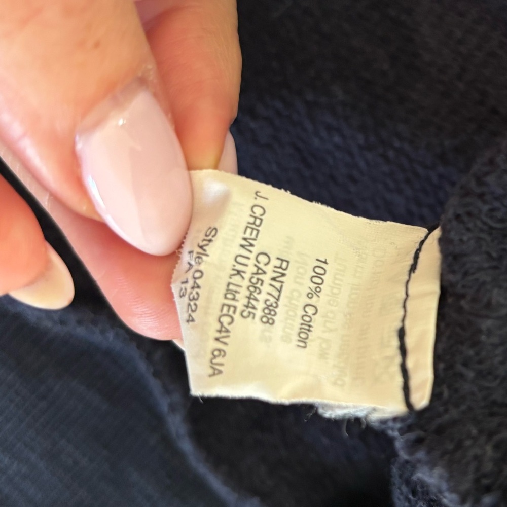 J. Crew Navy Blue Sweatshirt with Cream Horse Motif - Picture 4 of 5